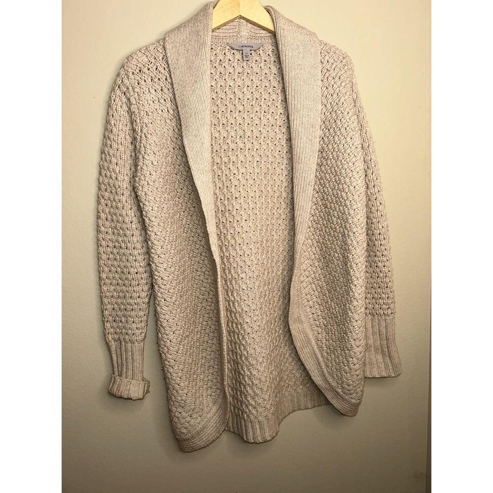 ATHLETA CHUNKY KNIT SWEATER YOGA BEIGE XS